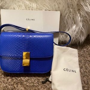 Celine Python snakeskin box bag